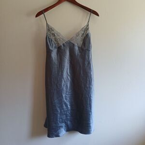 Vintage Collection M Lace & Satin Slip Dress   Lingerie Size 34 Tall Gray